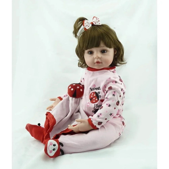 19inch 48cm Realistic Adorable Ladybird Princess Baby Girl Doll  Body Silicon - Picture 3 of 7